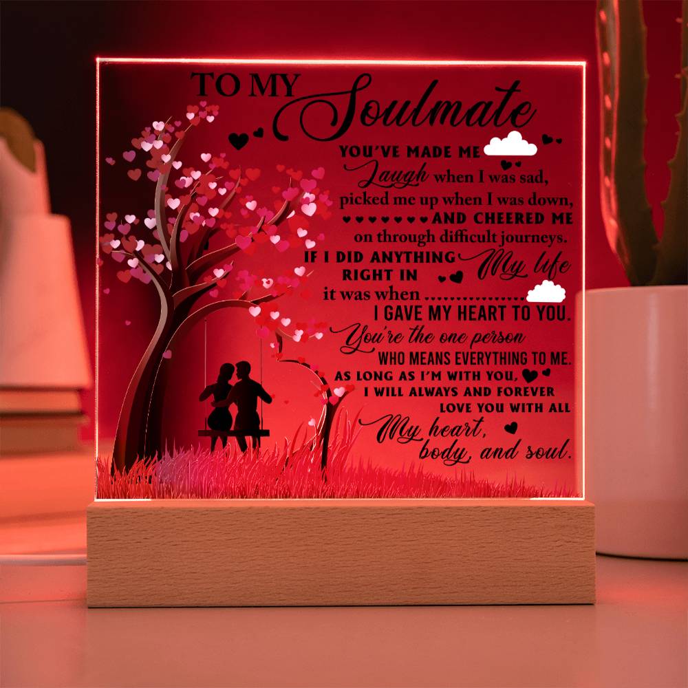 Soulmate Gift - I'm With You - LED Acrylic Plaque Table Top Display