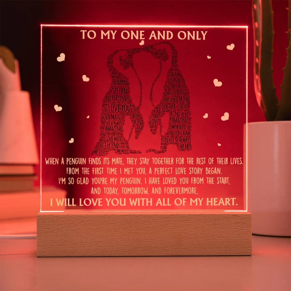 Soulmate - Perfect Love Story - LED Acrylic Plaque Table Top Display