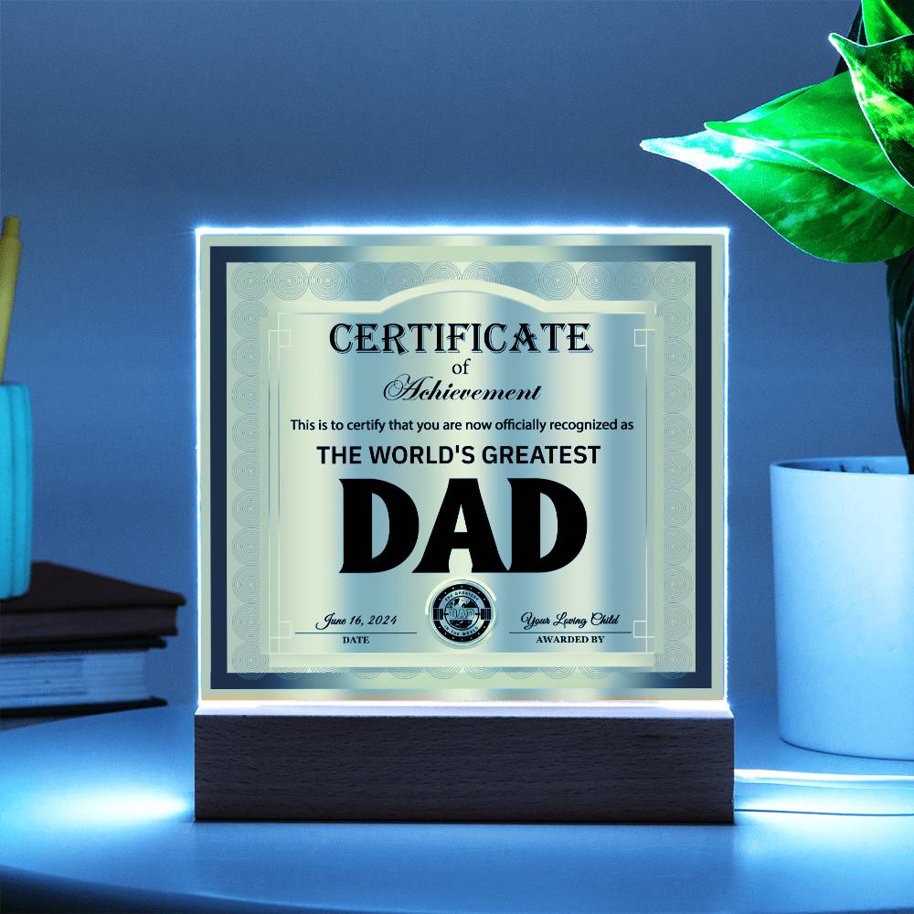 Dad Gift-Officially Recognized-Square Acrylic Plaque