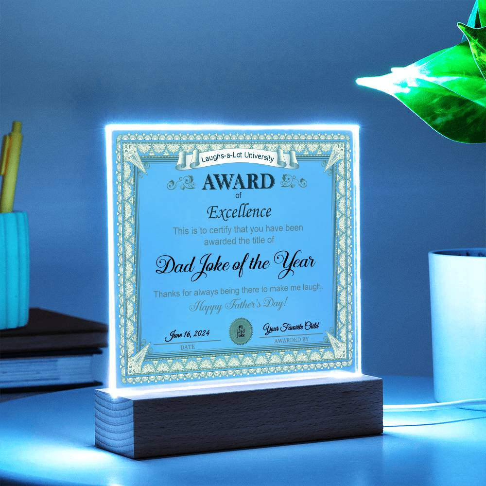 Dad Gift-Award of Excellence-Square Acrylic Plaque