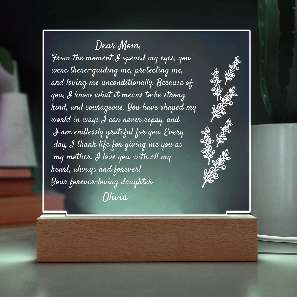 Daughter letter to Mom