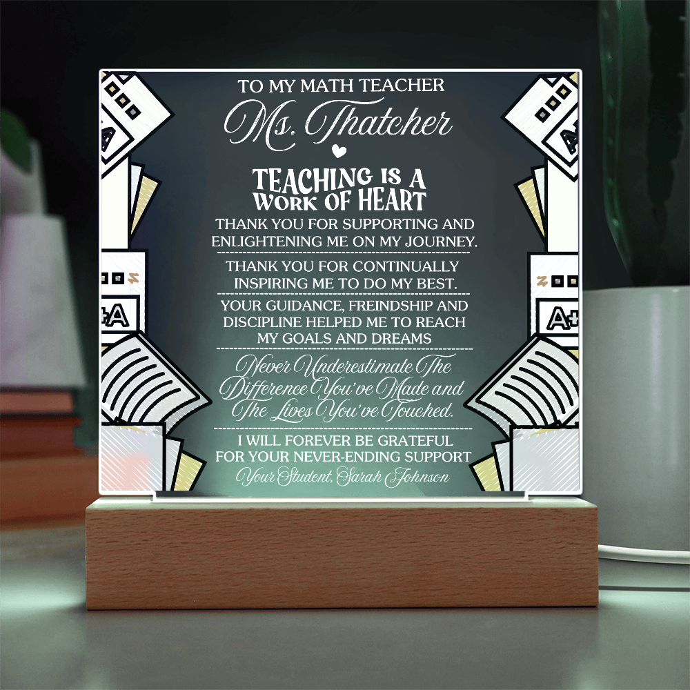 Teacher Appreciation -enlighten me - personalized