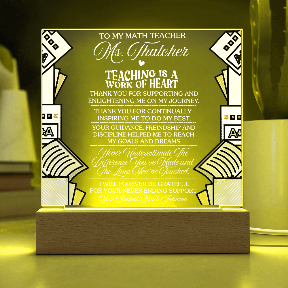 Teacher Appreciation -enlighten me - personalized