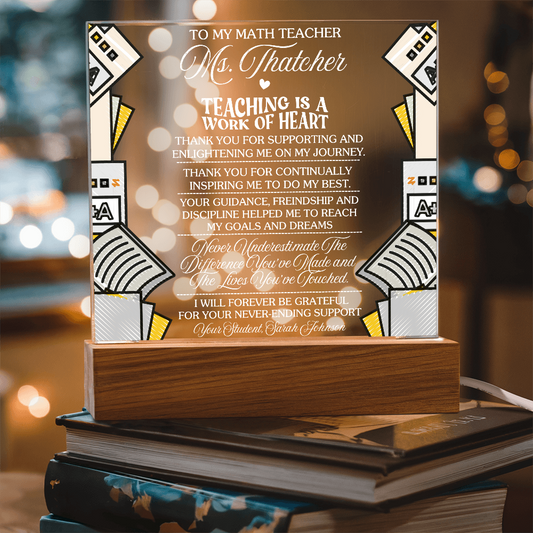 Teacher Appreciation -enlighten me - personalized