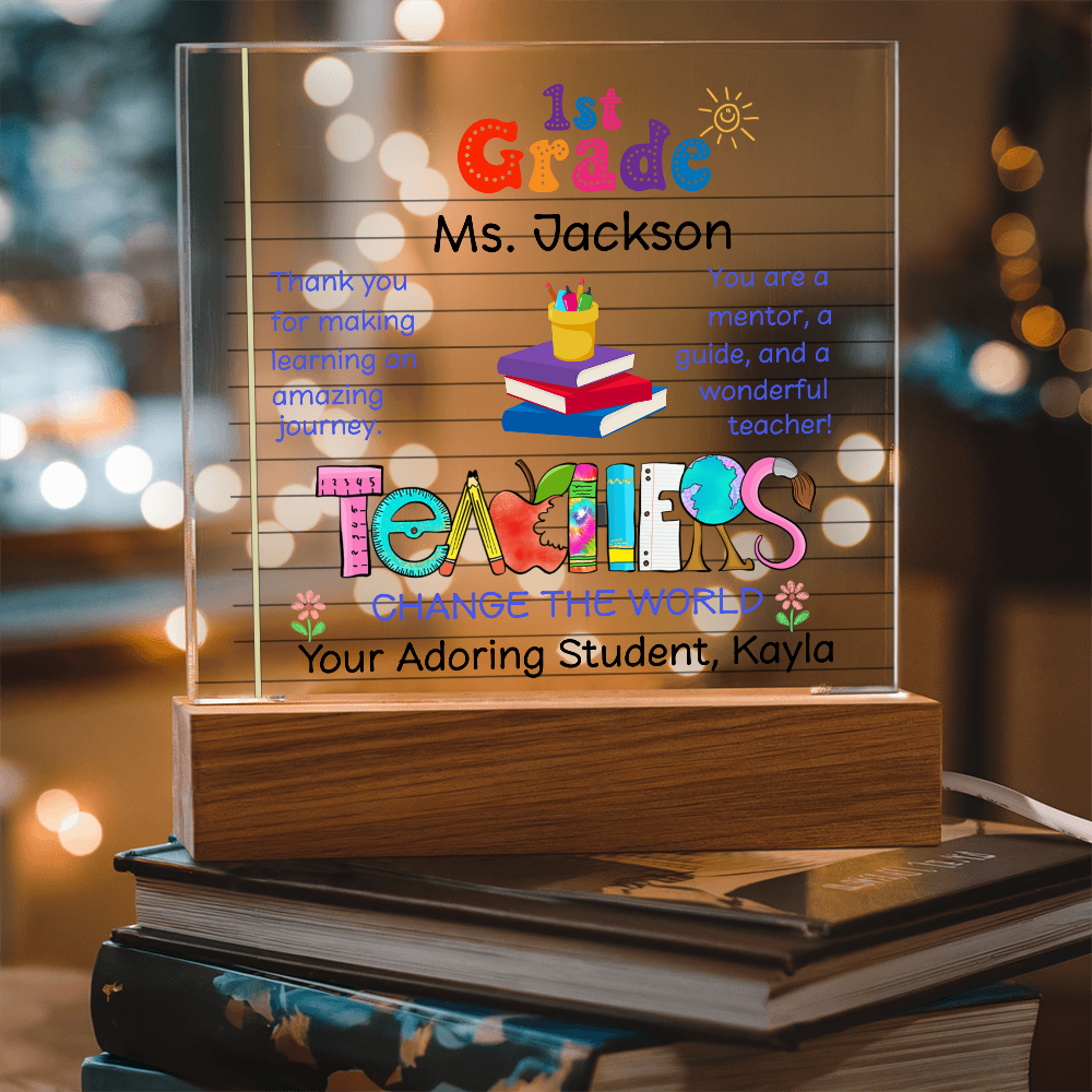 First Grade Teacher Plaque Pers
