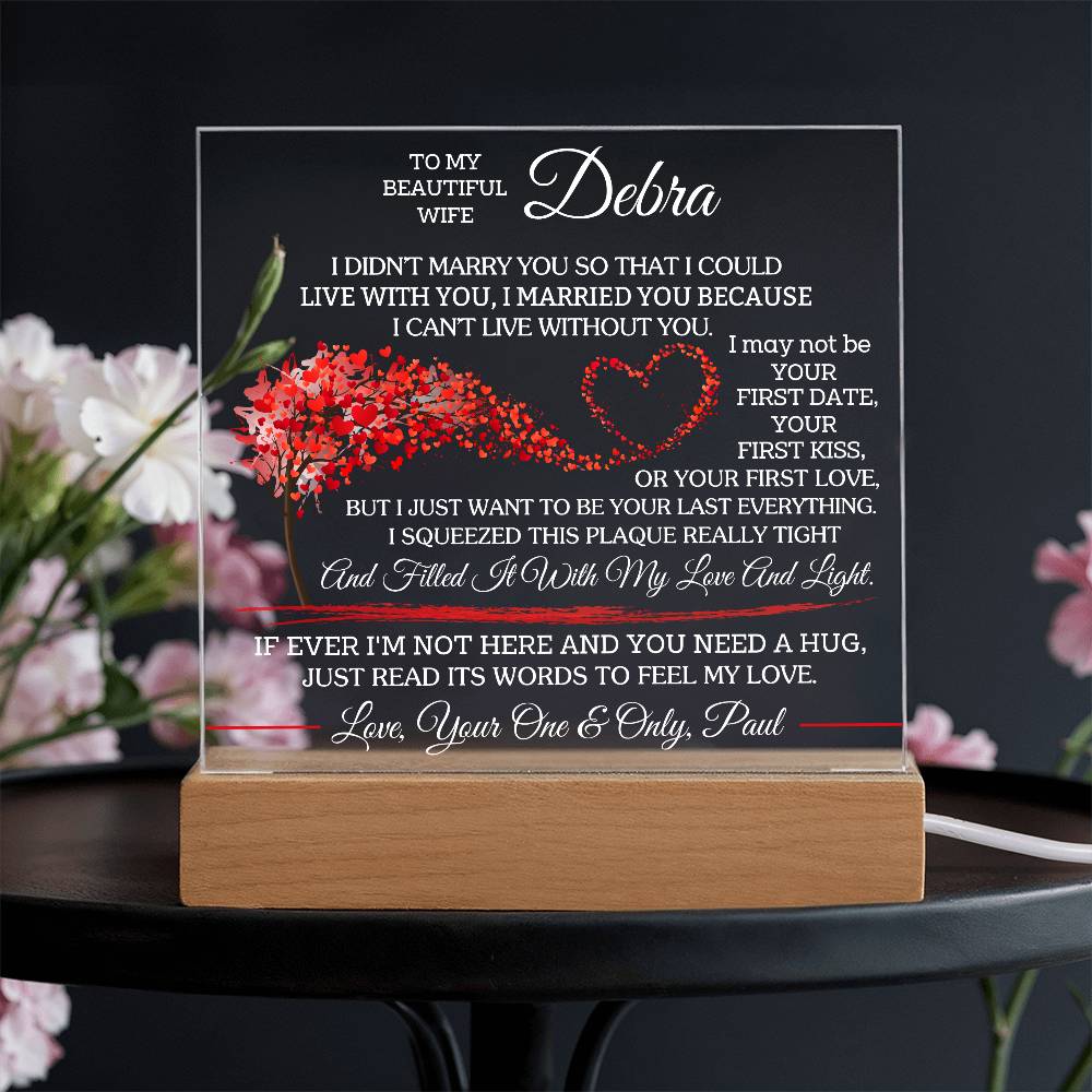 To My Wife - Personalize with Names - I Want To Be Your Last Everything - Acrylic LED Plaque