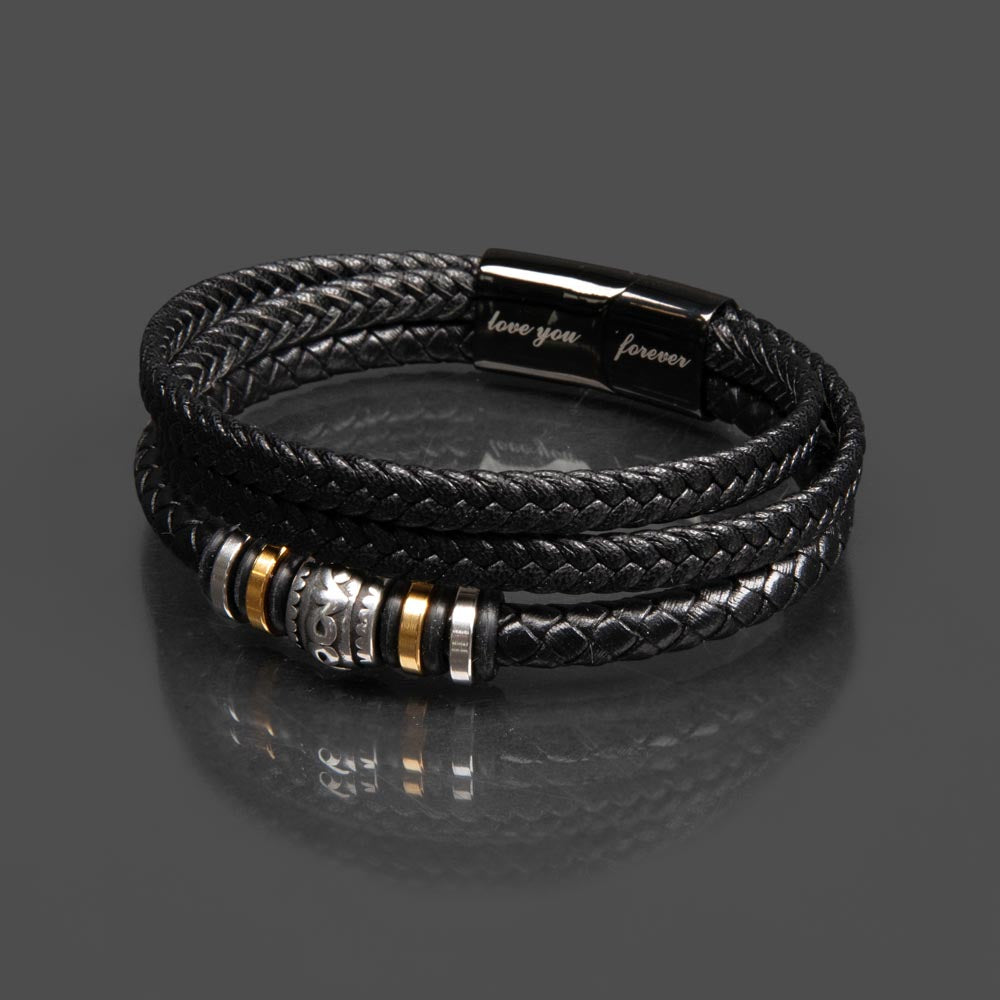 Dad Gifts - Love You Forever Leather Bracelet - The Best Man