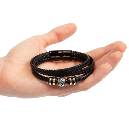 Dad Gifts From Son - Love You Forever Leather Bracelet - My Forever Hero