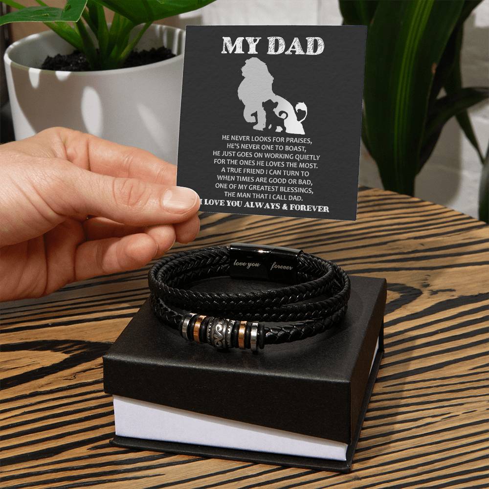 Dad Love You Forever Mens Braided Bracelet Gift - The Man I Call Dad