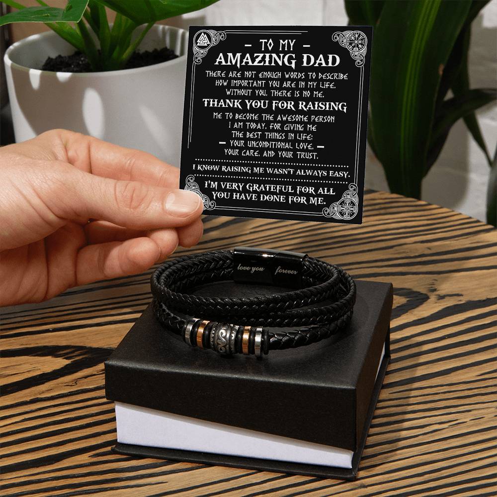 Dad Love You Forever Mens Braided Bracelet Gift - The Best Things In Life