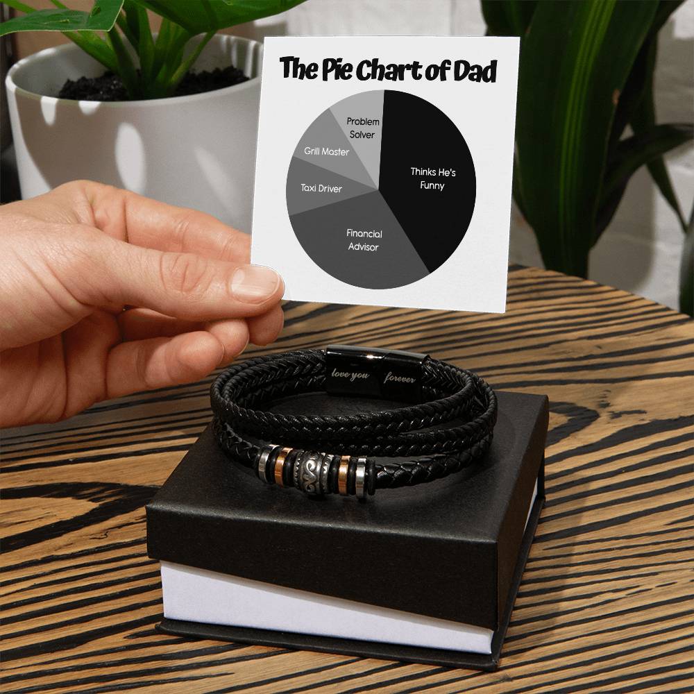 Gift For Dad - Love You Forever Bracelet - Pie Chart of Dad