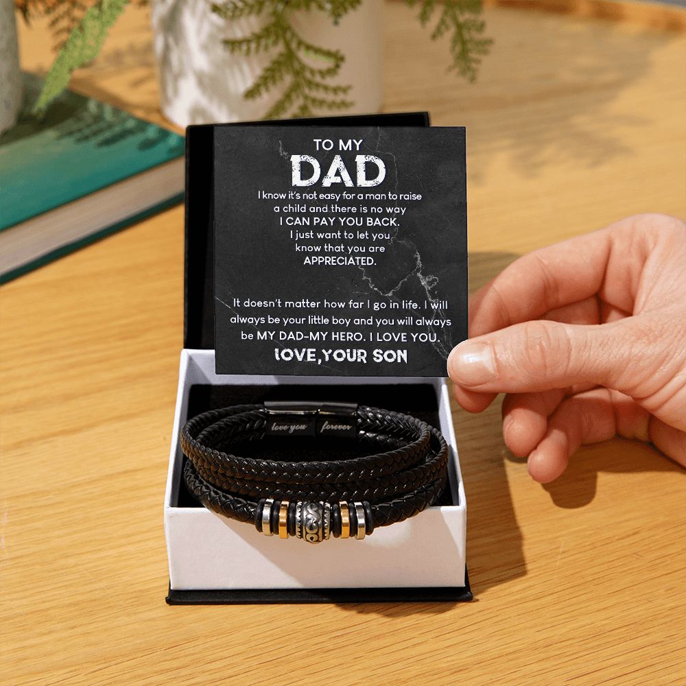 Dad Gift Form Son - Love You Forever Leather Bracelet - Appreciated 2