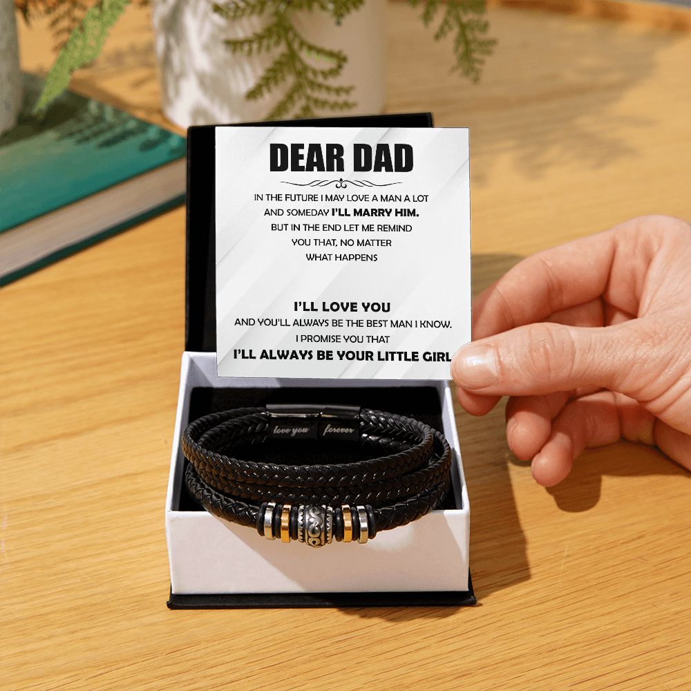 Dad Gifts - Love You Forever Leather Bracelet - The Best Man