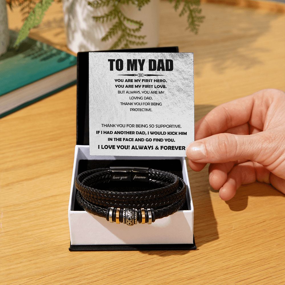 Dad Gifts- Love You Forever Leather Bracelet - Loving Dad