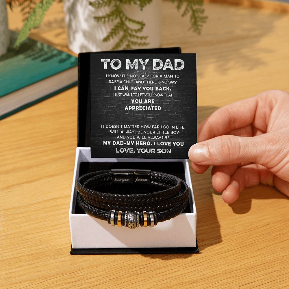 Dad Gift Form Son - Love You Forever Leather Bracelet - Appreciated 1