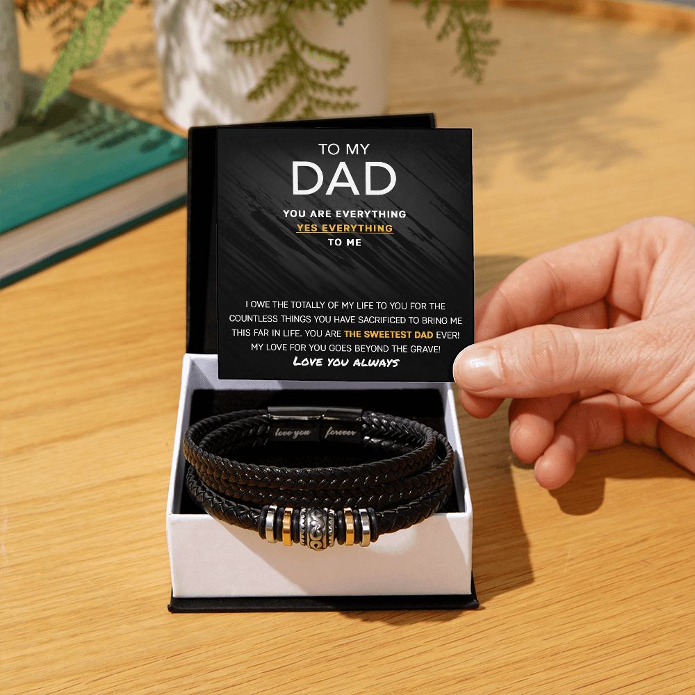 Dad Gifts - Love You Forever Leather Bracelet - Yes Everything