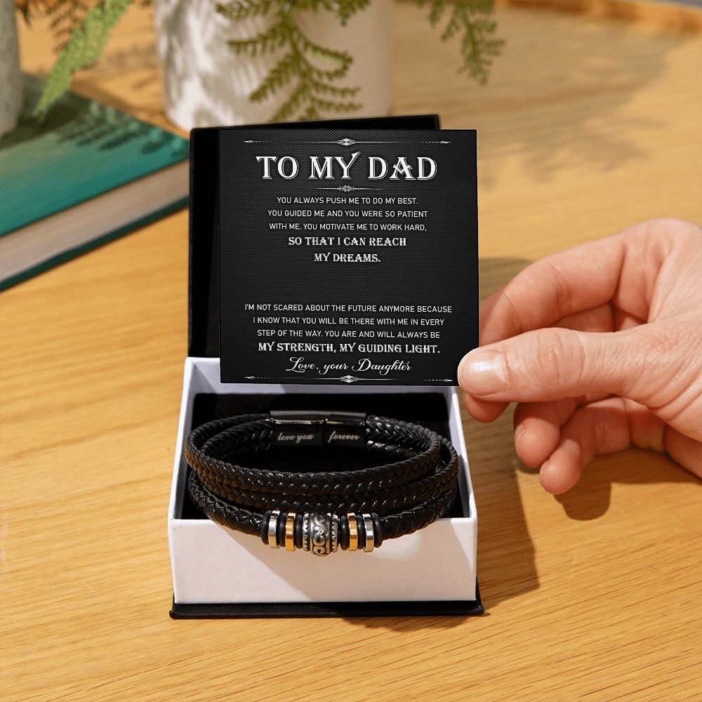 Dad Gifts - Love You Forever Leather Bracelet - My Dreams