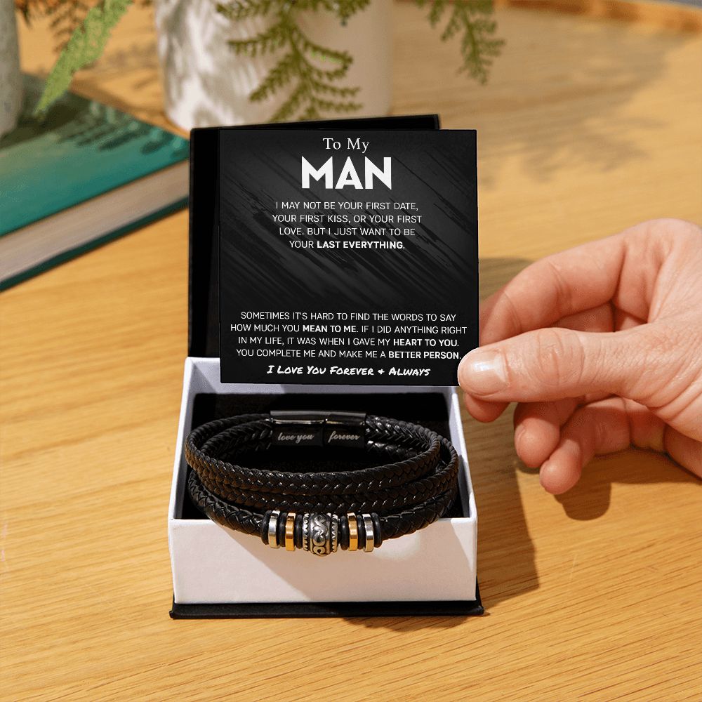 To Man Man Gifts - Love You Forever Leather Bracelet -Last Everything