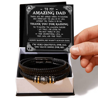 Dad Love You Forever Mens Braided Bracelet Gift - The Best Things In Life