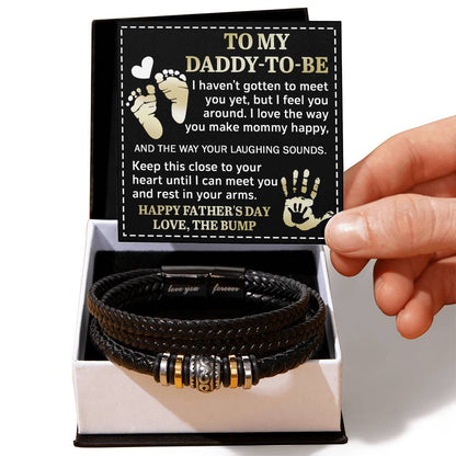 Dad To Be - Love You Forever Mens Braided Bracelet Gift - I Feel You Around