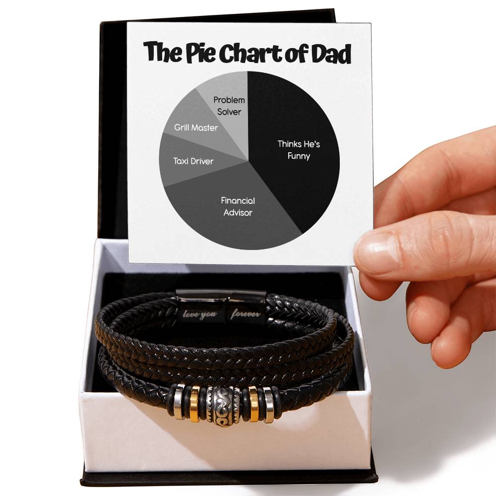 Gift For Dad - Love You Forever Bracelet - Pie Chart of Dad