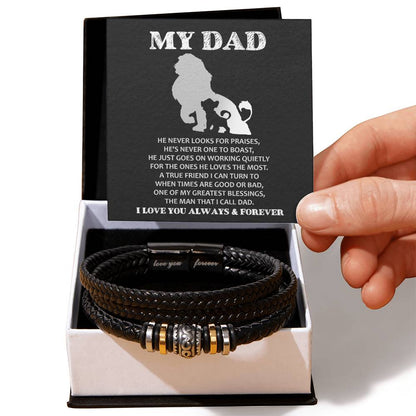 Dad Love You Forever Mens Braided Bracelet Gift - The Man I Call Dad