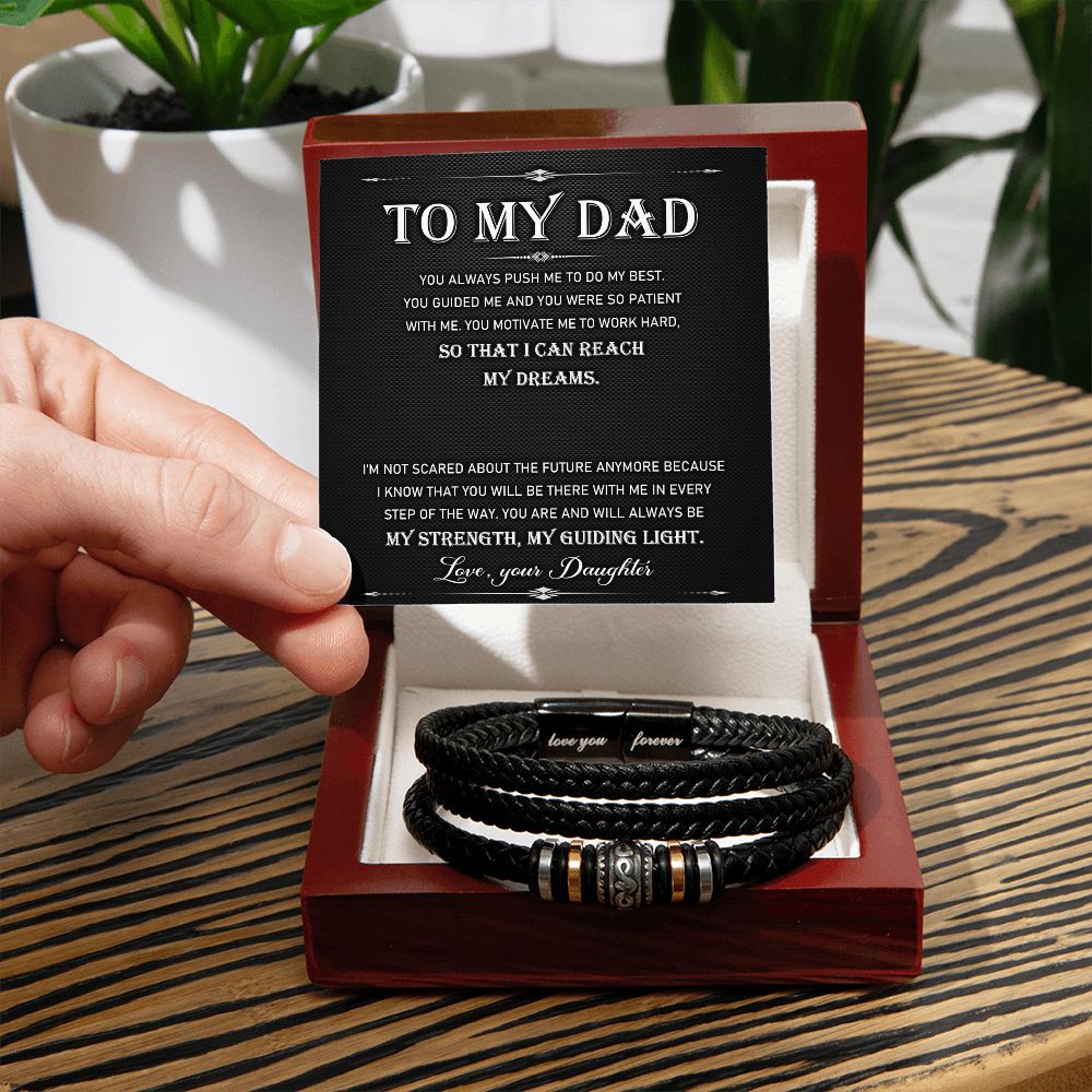 Dad Gifts - Love You Forever Leather Bracelet - My Dreams