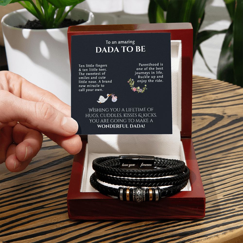 Dad To Be -  Love Your Forever Leather Bracelet - Wonderful Dada