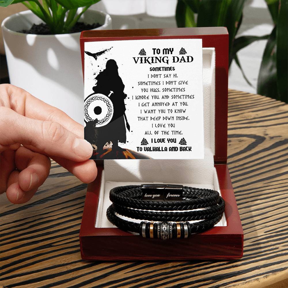 Gift For My Viking Dad - Love You Forever Bracelet - Deep Down Inside