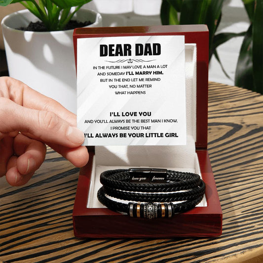 Dad Gifts - Love You Forever Leather Bracelet - The Best Man