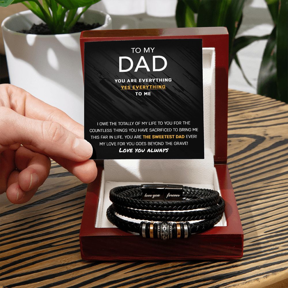 Dad Gifts - Love You Forever Leather Bracelet - Yes Everything