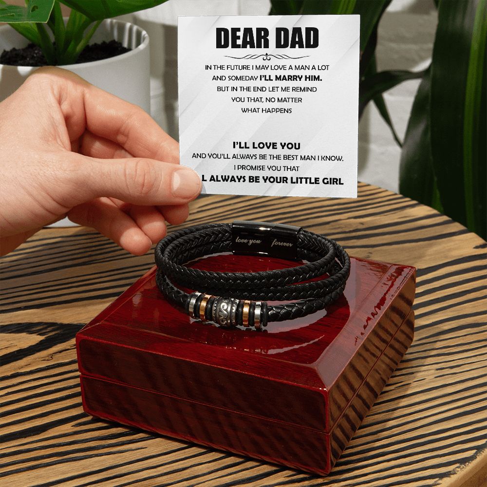 Dad Gifts - Love You Forever Leather Bracelet - The Best Man