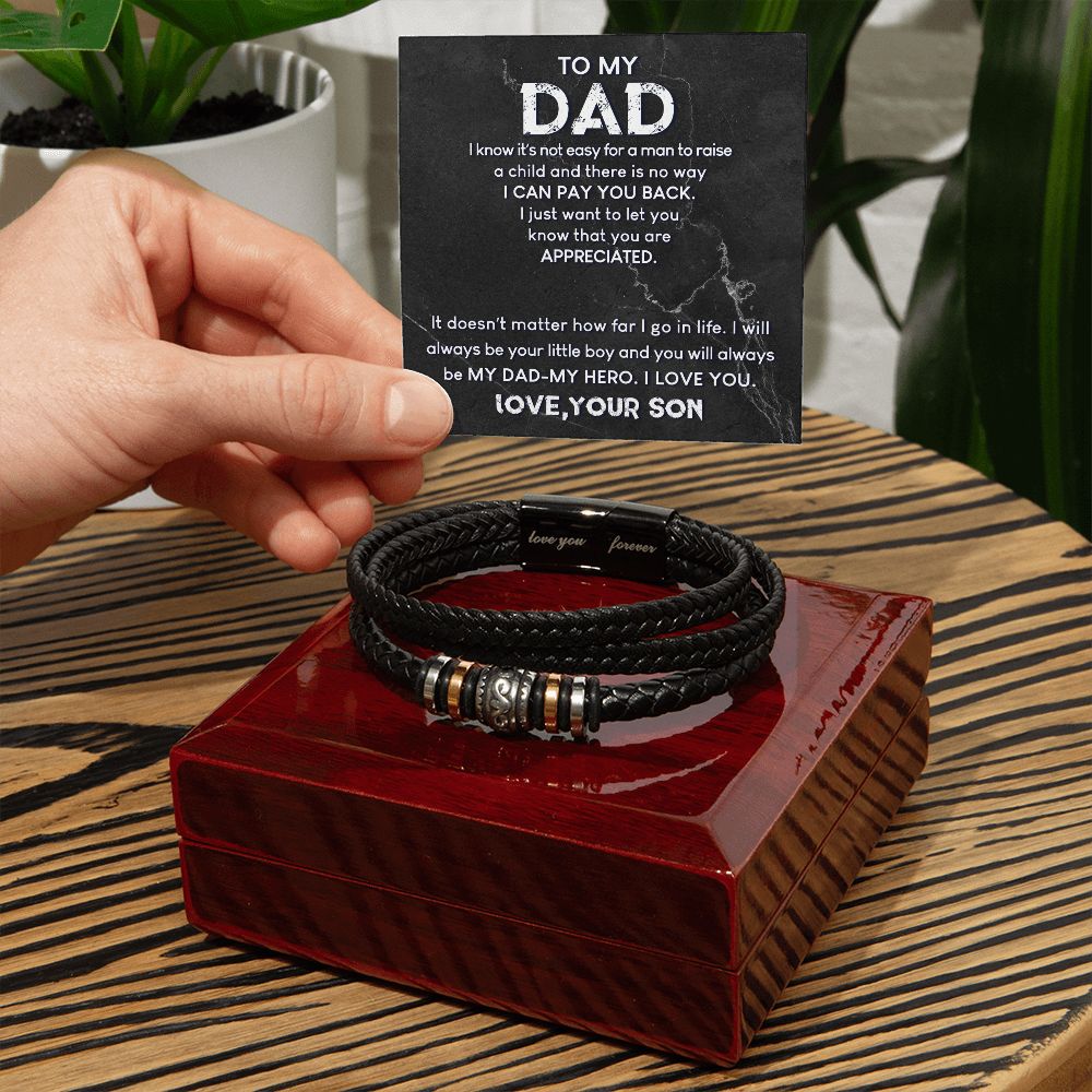 Dad Gift Form Son - Love You Forever Leather Bracelet - Appreciated 2