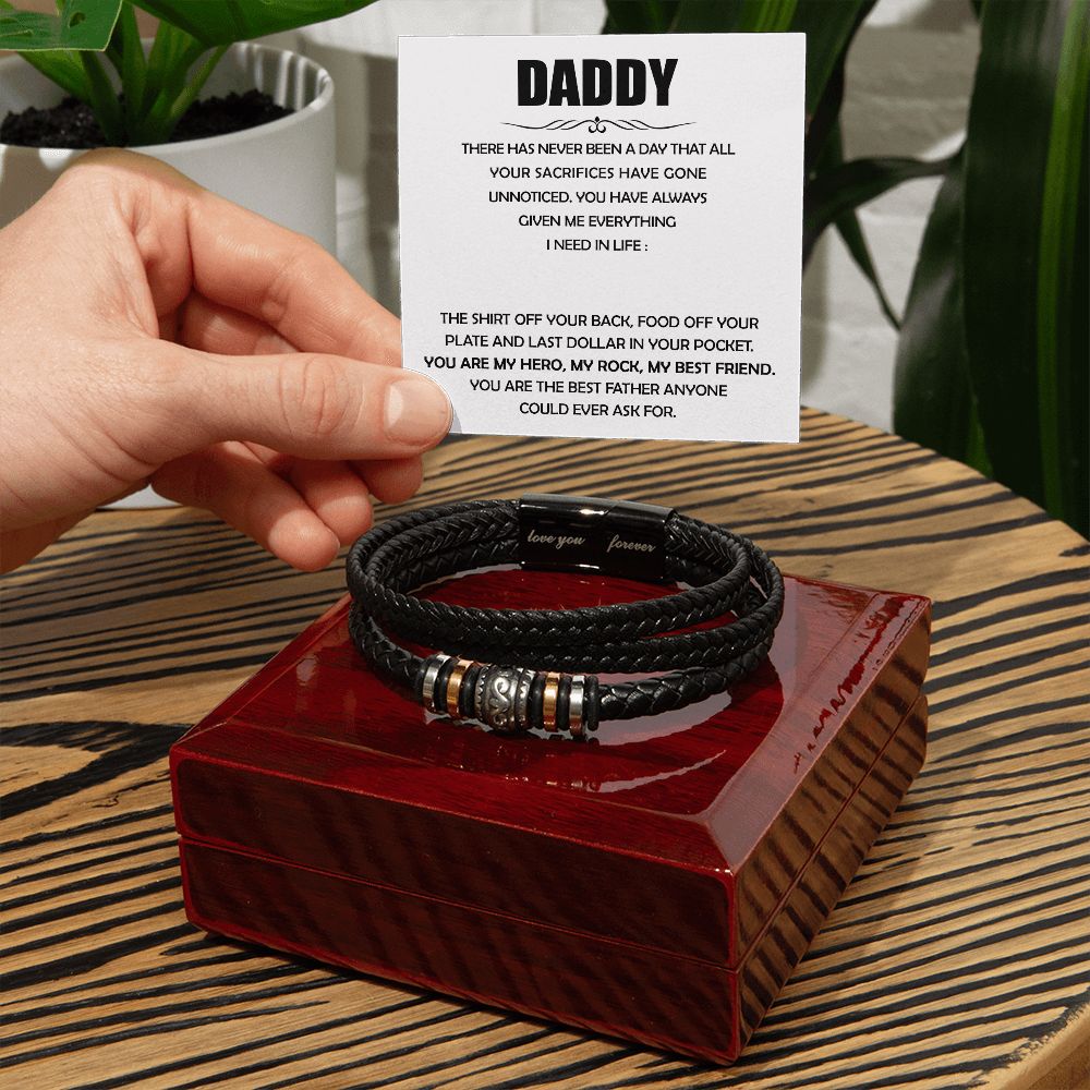 Dad Gifts - Love You Forever Leather Bracelet - Given Me Everything