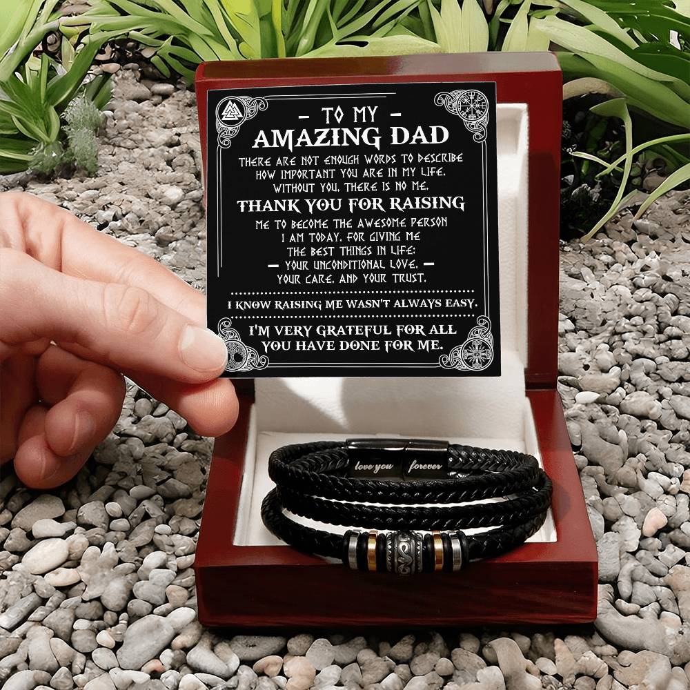 Dad Love You Forever Mens Braided Bracelet Gift - The Best Things In Life