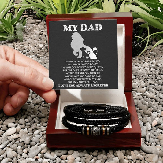 Dad Love You Forever Mens Braided Bracelet Gift - The Man I Call Dad