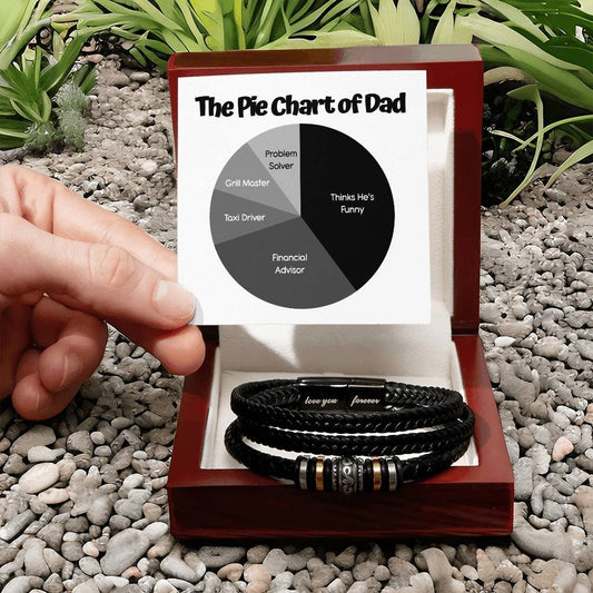 Gift For Dad - Love You Forever Bracelet - Pie Chart of Dad