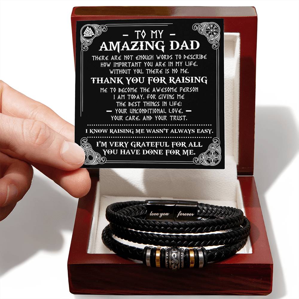 Dad Love You Forever Mens Braided Bracelet Gift - The Best Things In Life