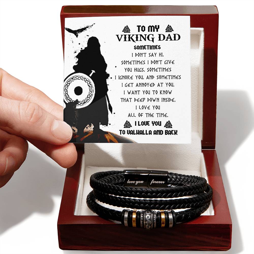 Gift For My Viking Dad - Love You Forever Bracelet - Deep Down Inside