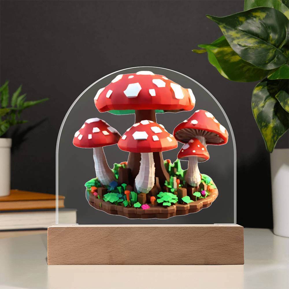 Magic Mushroom Acrylic Dome Display with LED for Lamp or Night Light