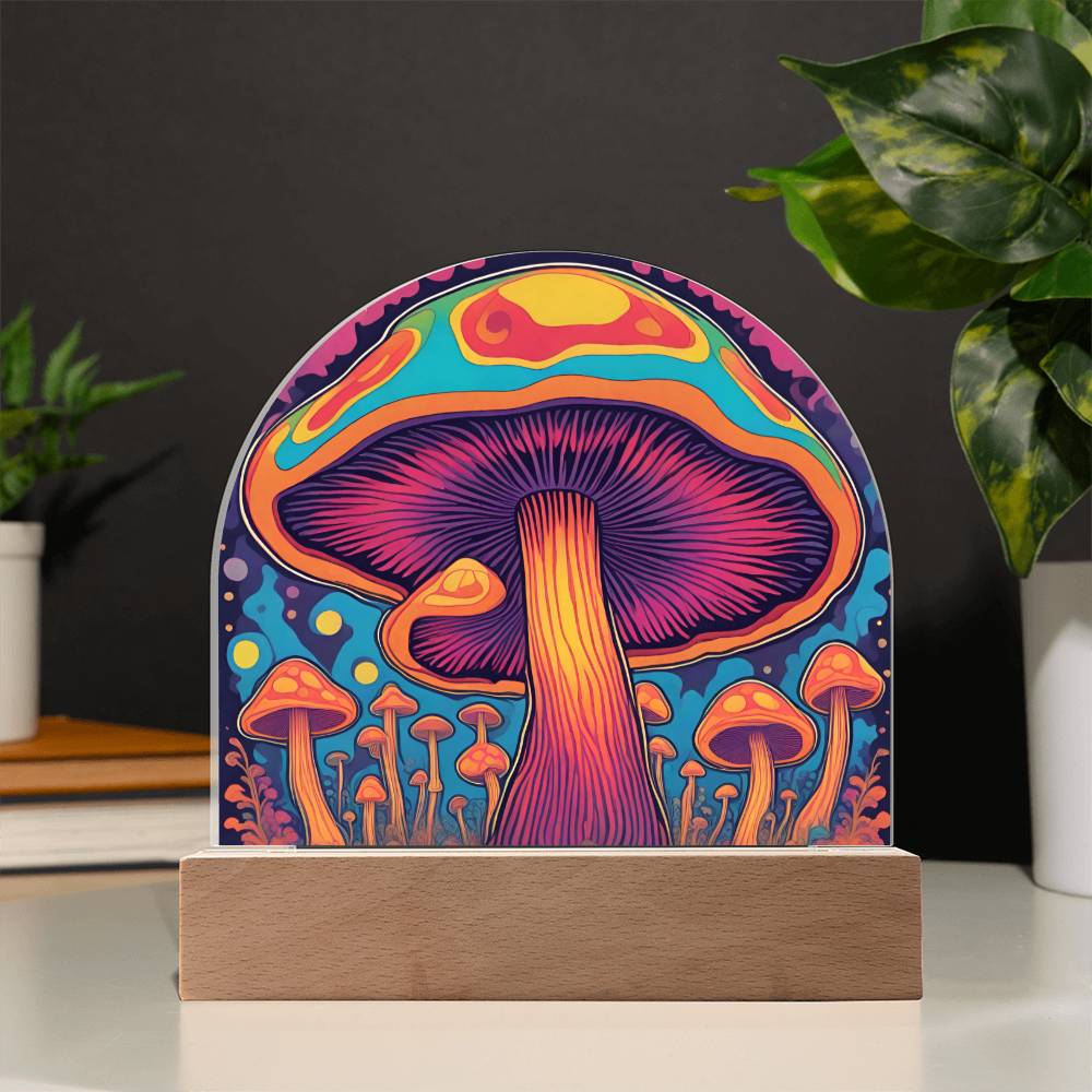 Magic Mushroom Acrylic Dome Display with LED for Lamp or Night Light