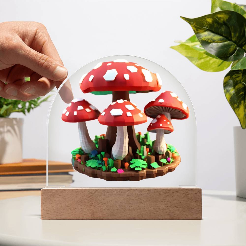 Magic Mushroom Acrylic Dome Display with LED for Lamp or Night Light