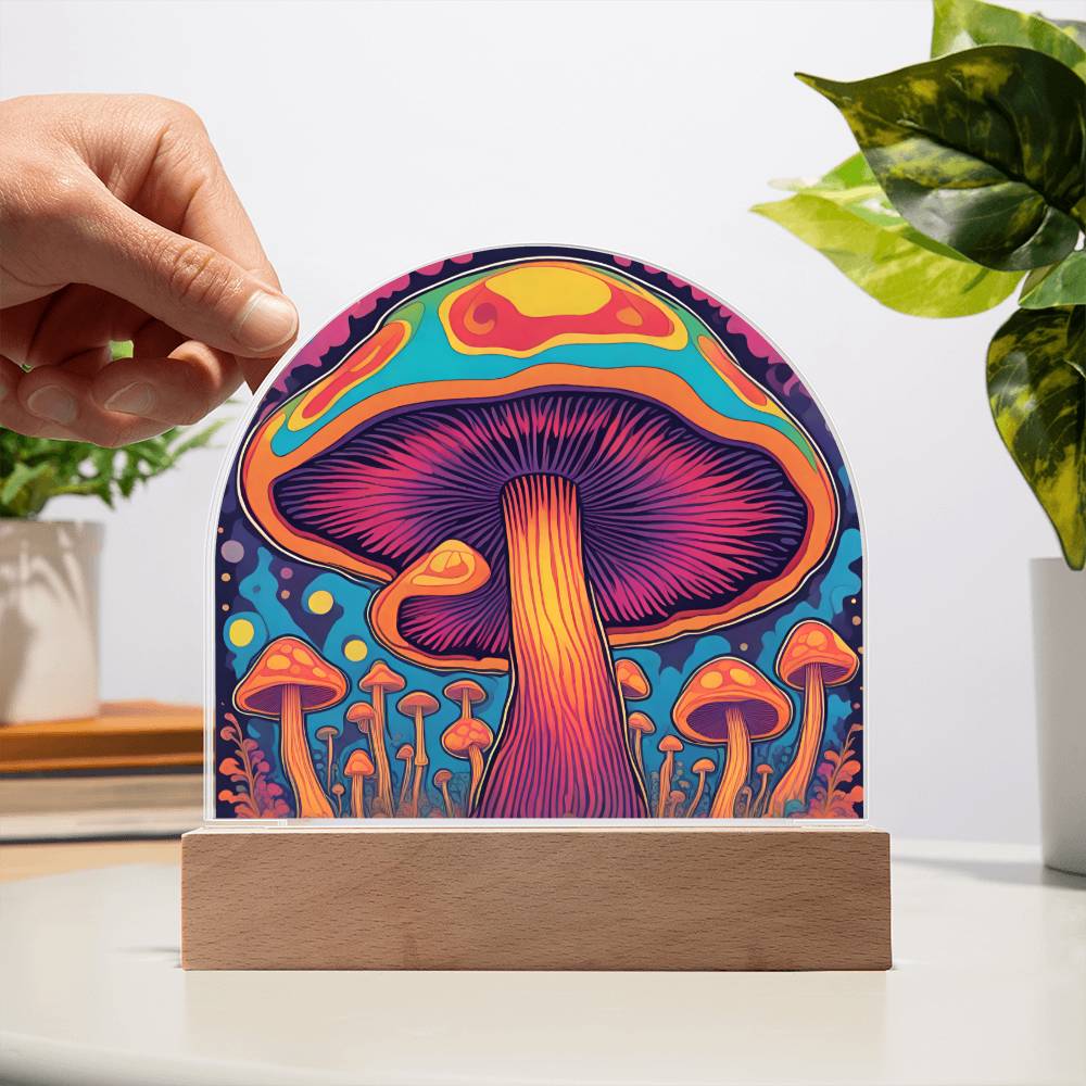 Magic Mushroom Acrylic Dome Display with LED for Lamp or Night Light