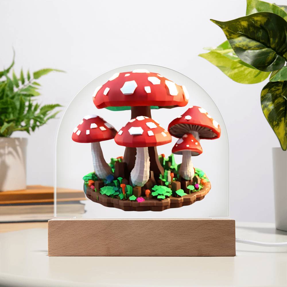 Magic Mushroom Acrylic Dome Display with LED for Lamp or Night Light