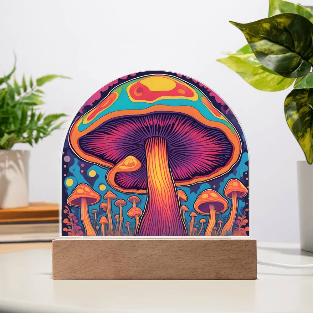 Magic Mushroom Acrylic Dome Display with LED for Lamp or Night Light