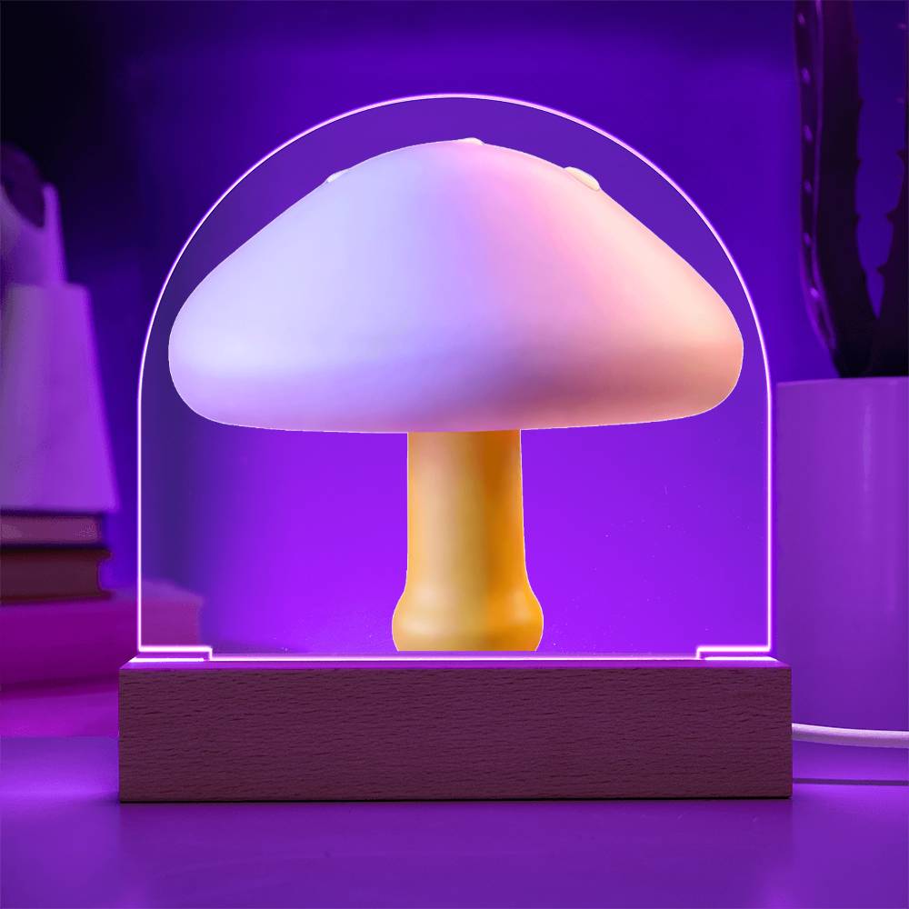 Mushroom Acrylic Dome Display with LED for Lamp or Night Light