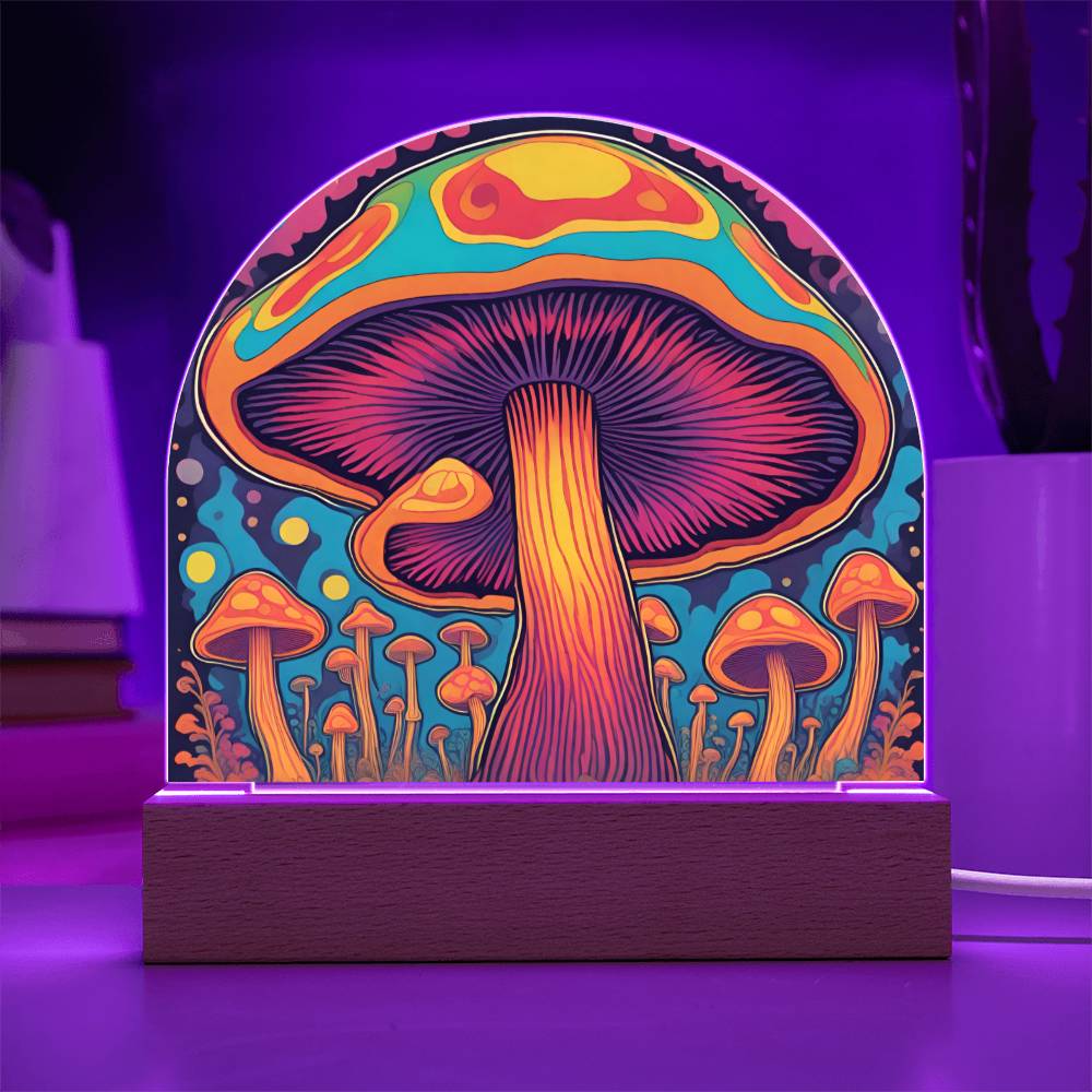 Magic Mushroom Acrylic Dome Display with LED for Lamp or Night Light