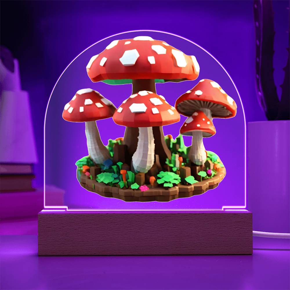 Magic Mushroom Acrylic Dome Display with LED for Lamp or Night Light