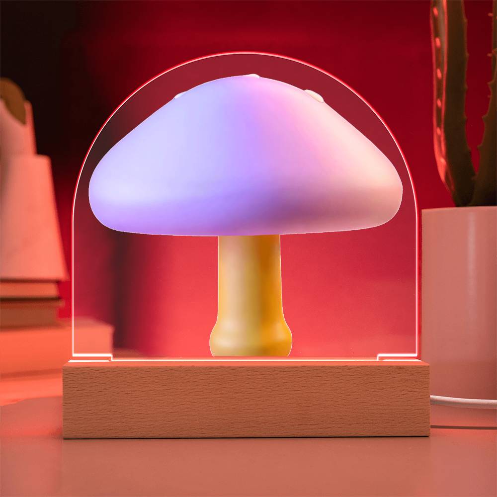 Mushroom Acrylic Dome Display with LED for Lamp or Night Light