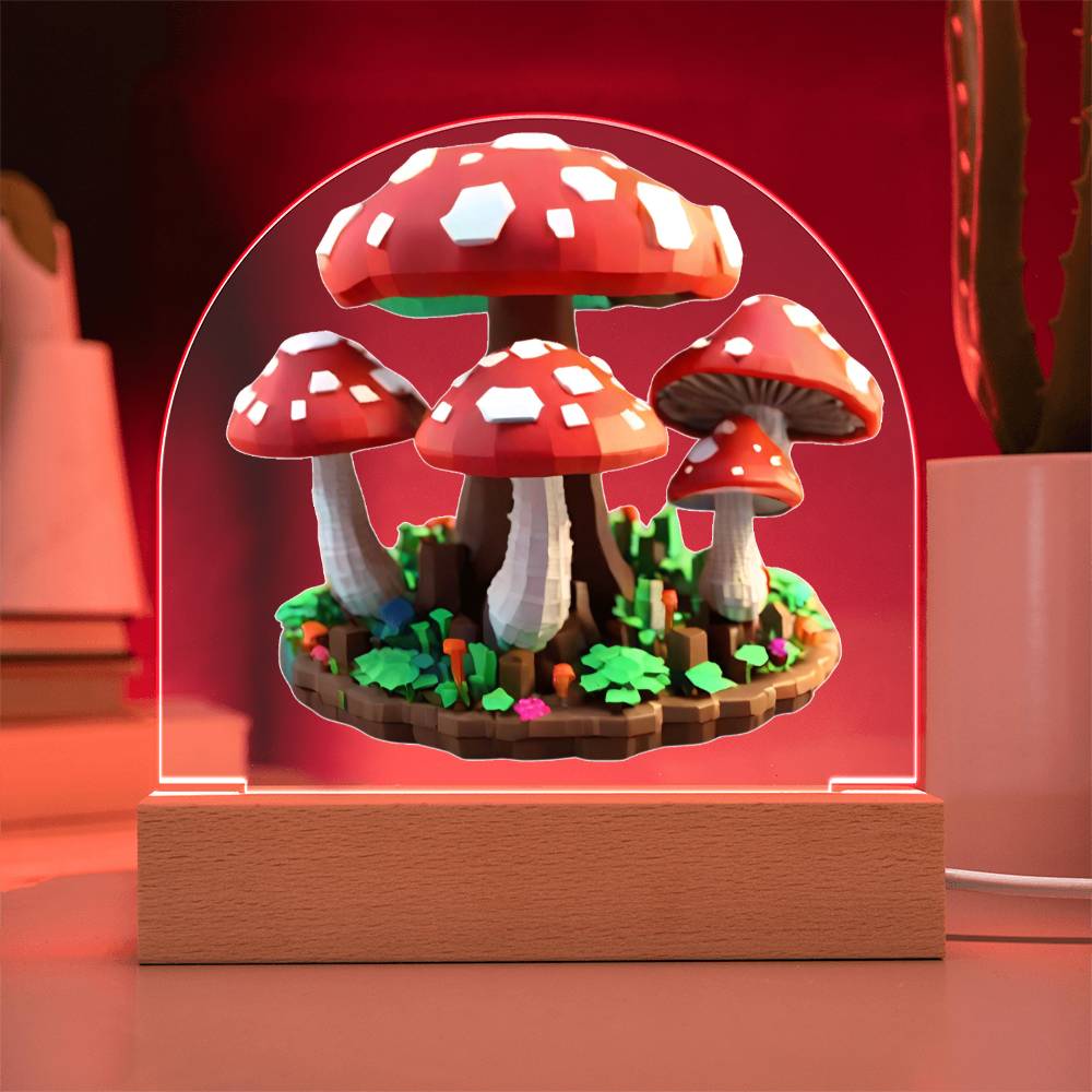 Magic Mushroom Acrylic Dome Display with LED for Lamp or Night Light